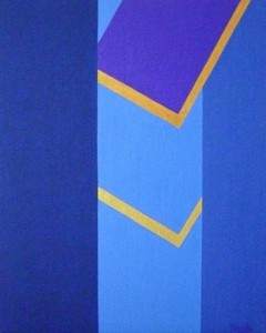 Een van Renske Cramers schilderijen: Ringen scheiden (2011). (Acryl op doek, 40 x 50 cm.)