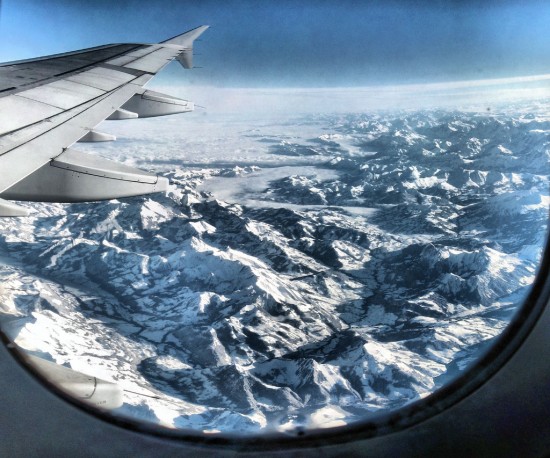 Zo vond ik vliegen wel wat minder erg: bij helder weer over de Alpen. Prachtig!