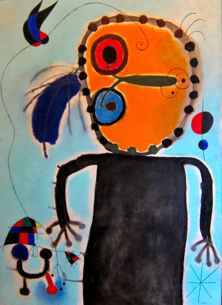 Dit schilderij van Miró illustreert duidelijk de verwantschap met de CoBrA-kunstenaars.
