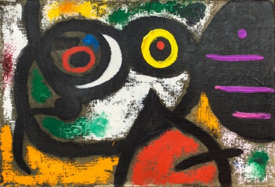 Miró's schilderij Femme et Oiseaux (1966).