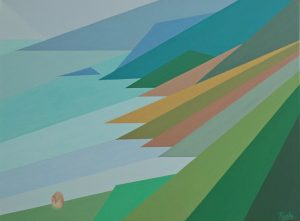 Renske Cramers abstracte schilderij Vervormde herinnering 2743 (Pino) / Distorted memory 2743 (Pino).