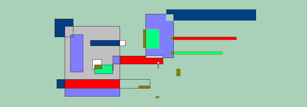 Renske Cramer maakt abstracte schilderijen. Hier ziet u het digitale kunstwerk Een evenwicht.